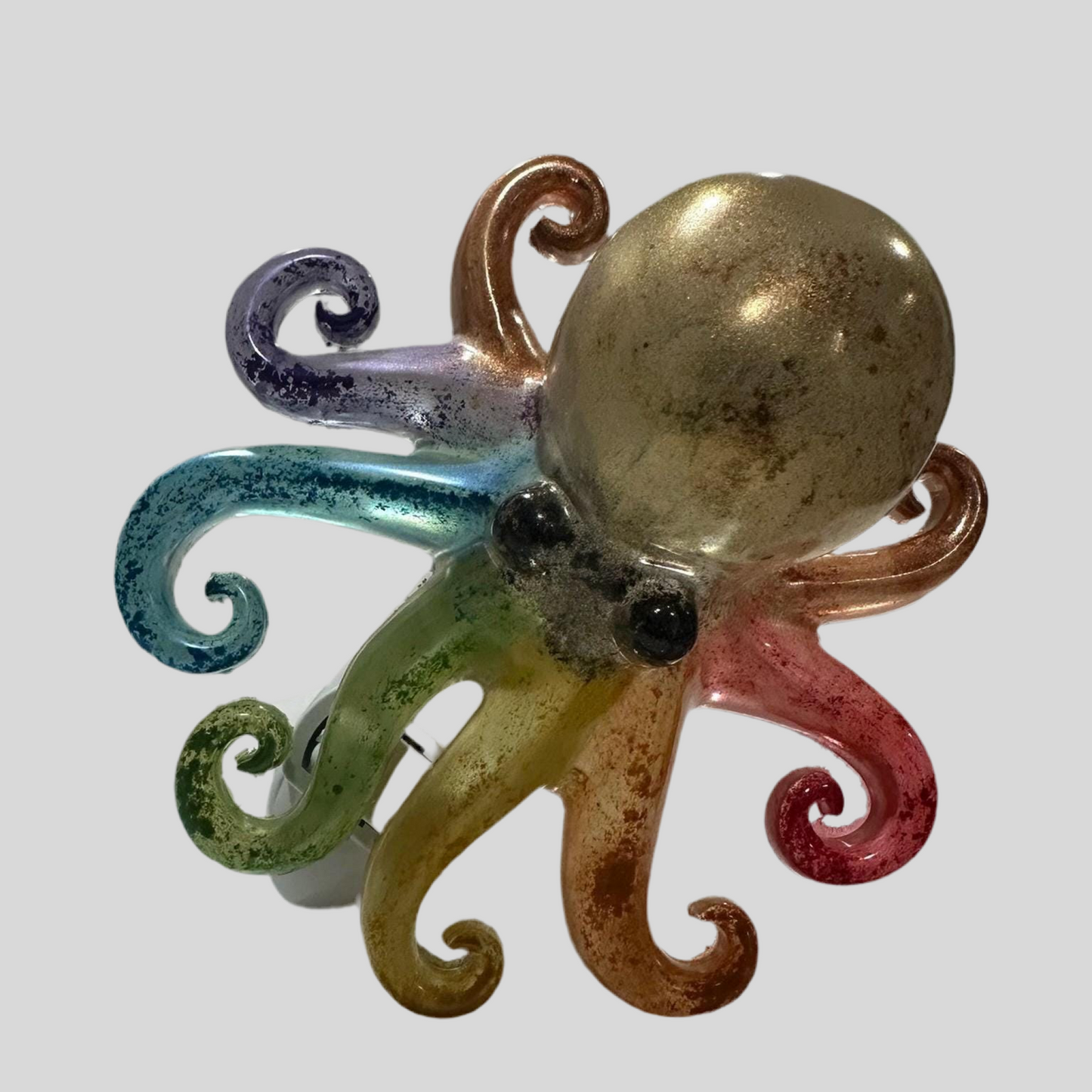 Rainbow Octopus Night Light Colorful PRIDE Edition | Resin Ocean Lamp in Small & Large Sizes