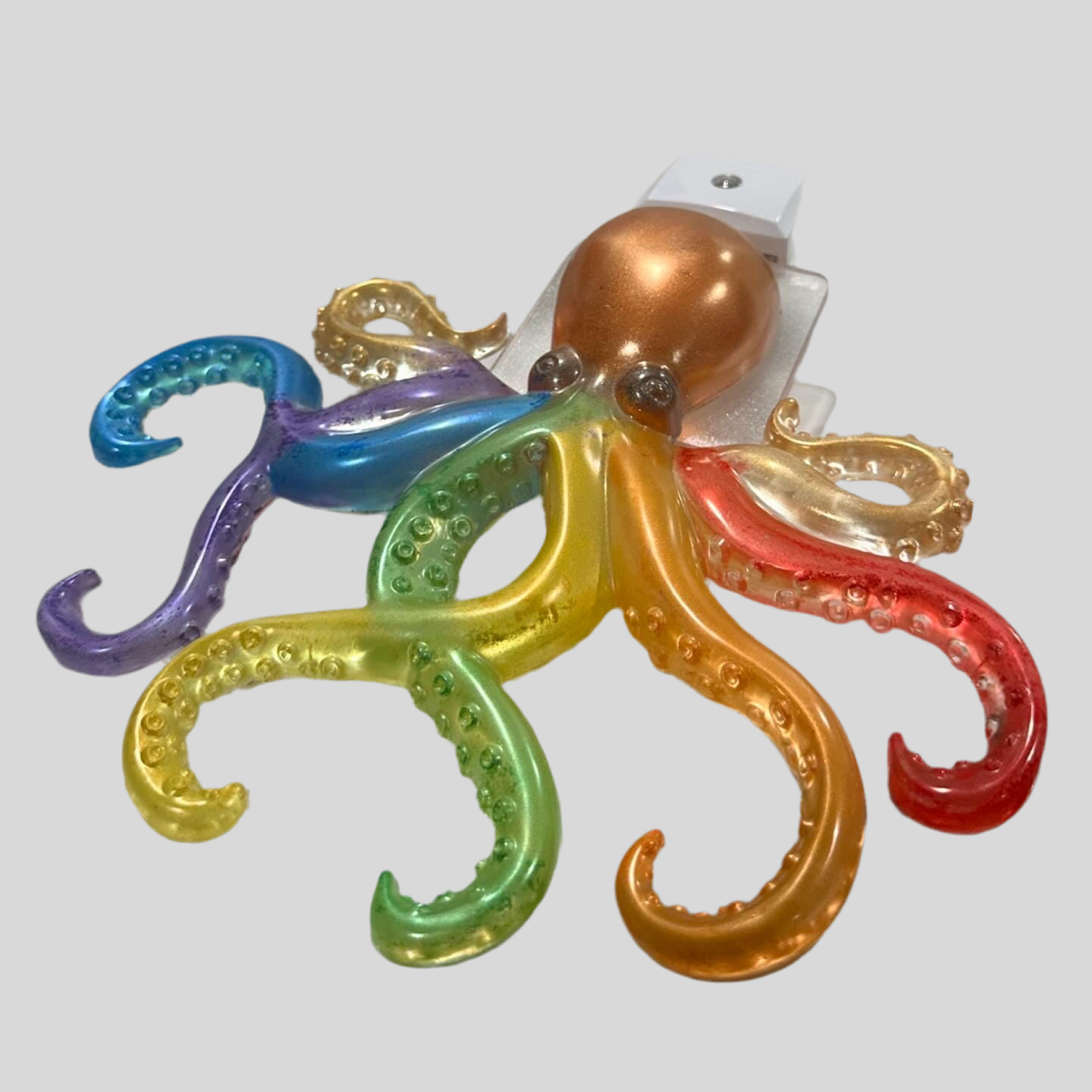 Rainbow Octopus Night Light Colorful PRIDE Edition | Resin Ocean Lamp in Small & Large Sizes