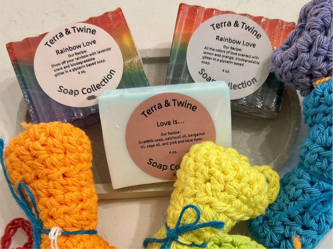 Handmade Rainbow Soaps with Affirmations | Terra & Twine | Fun Soaps | Well-being gifts