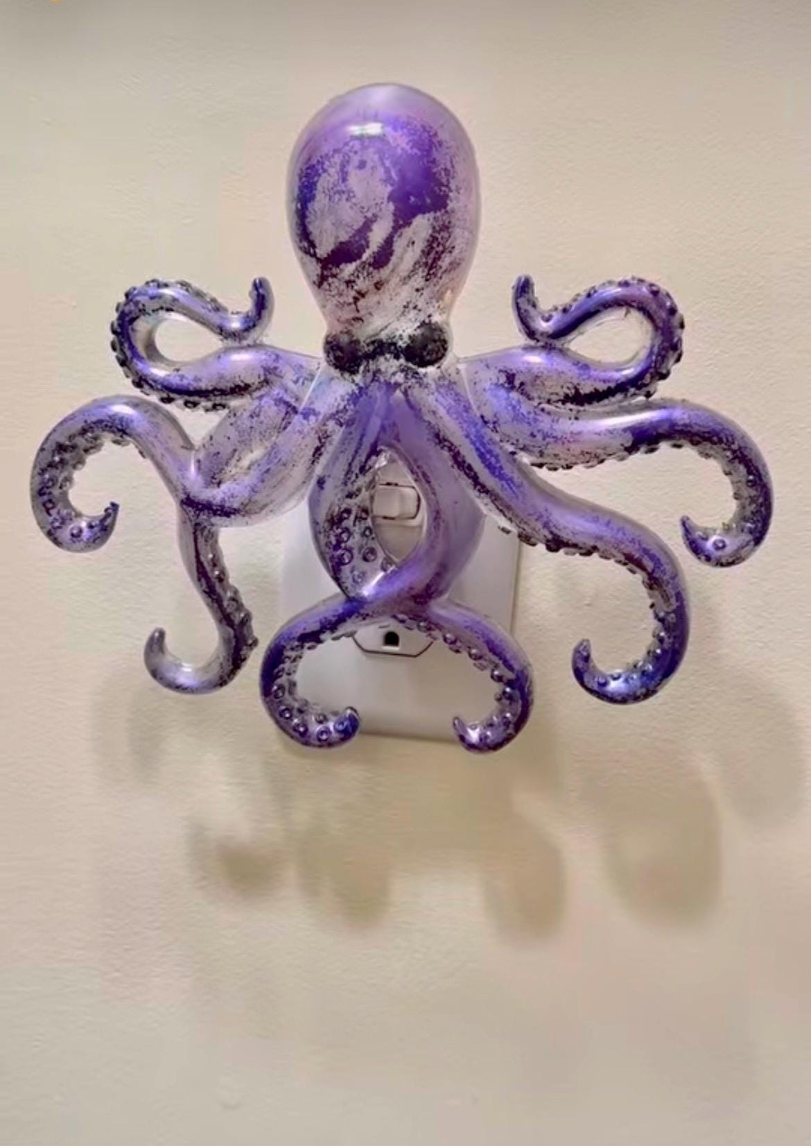 Large Octopus Nightlight Ocean-Themed Handmade Resin Lamp | Statement Coastal Decor | Aquarium-themed Decor