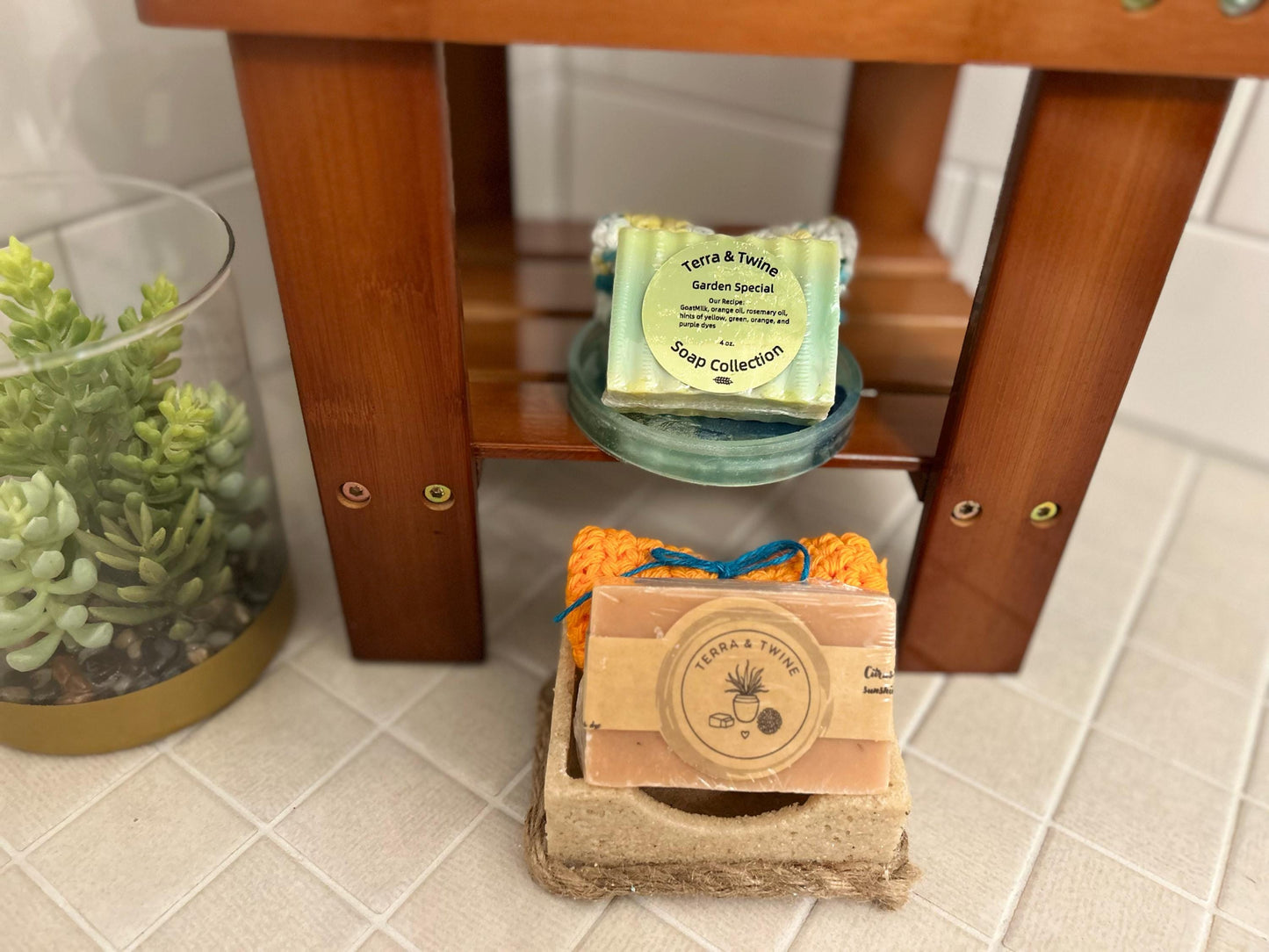 Bath & Body Bundle | Wellness + Good Vibes | Artisan Soap, Dish & Mitt | Self-Care Gift Set | Treat Yourself!