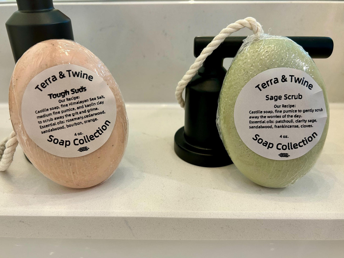 Soap on a Rope | Heavy & Medium Grit Exfoliating Bars | Natural Deep Clean Soap | Outdoor Soap | Gag gift | Nostalgic Gift | Garden Cleanup