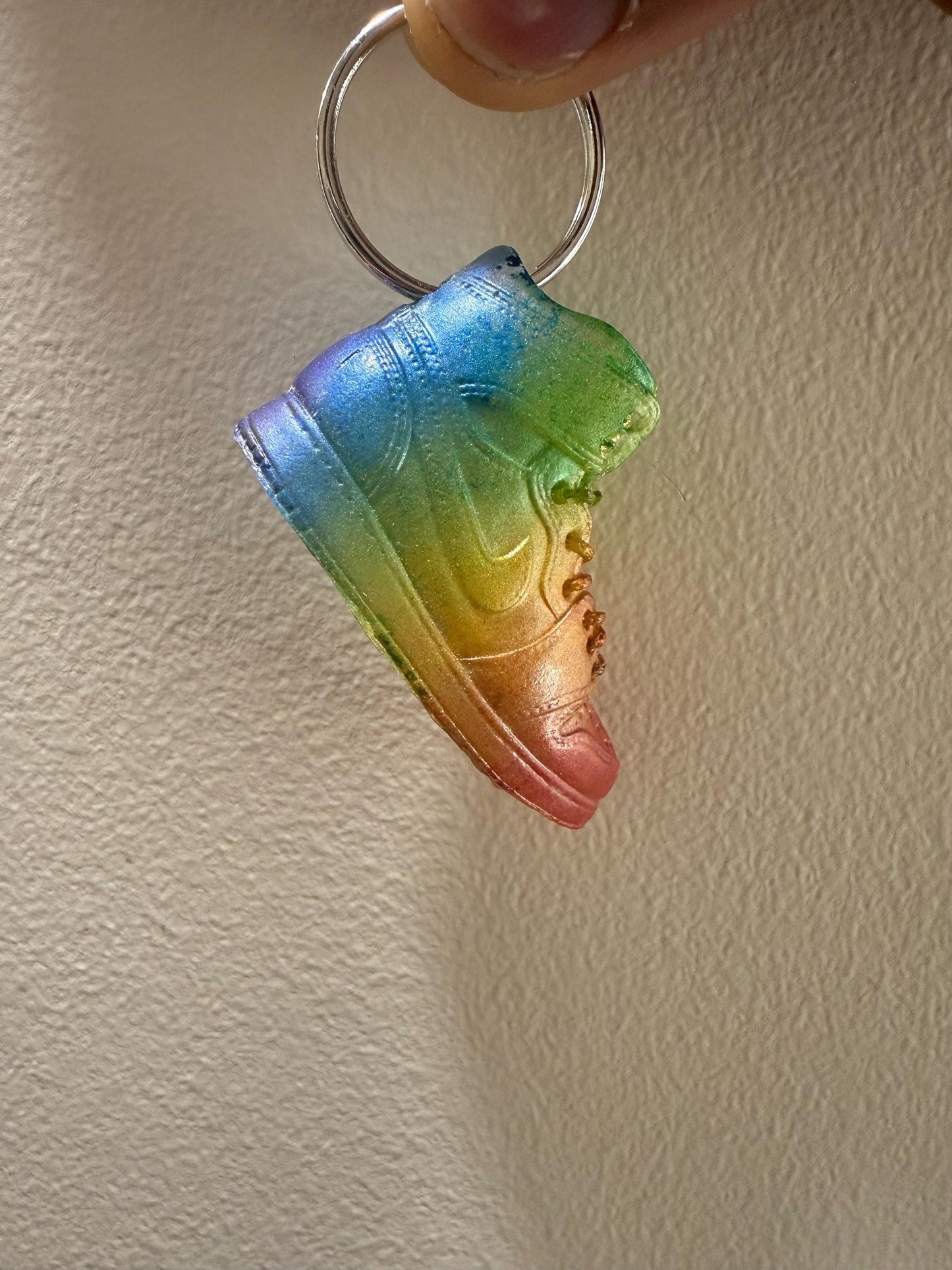 Sneaker Keychain | Retro Resin Shoe Charm | 90s Mini Shoe Key Ring