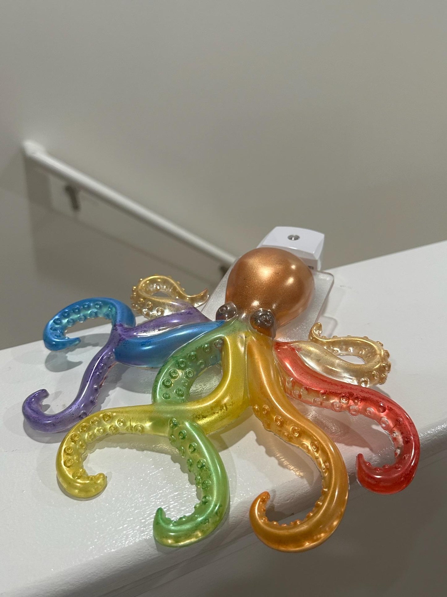 Large Octopus Nightlight Ocean-Themed Handmade Resin Lamp | Statement Coastal Decor | Aquarium-themed Decor