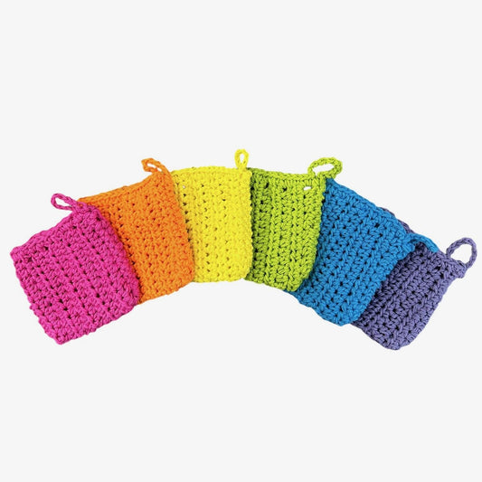 Crochet Bath Mitts - 100% cotton Eco-Friendly Exfoliating Soap Pouch - Washable  Reusable, Dual-Purpose Design | Soap Holder | Scrubbing Pad