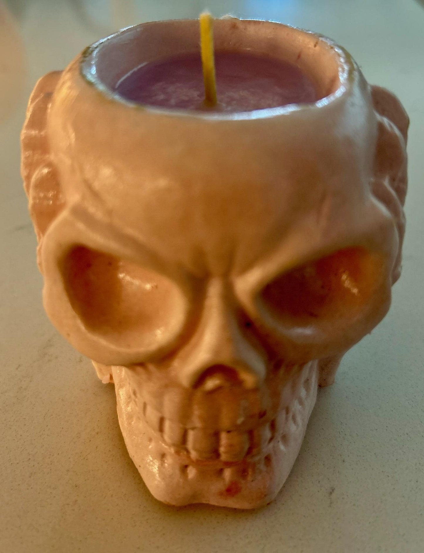 Skull Candle | Spooky Halloween Candle  Soy Wax, Soot-Free | Fall Scents | Wicked + Enchanted Scents | Reusable holder