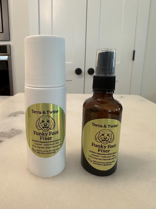 Pet Deodorizer for Paws | Pet Freshener Spray | Paw Wash | Funky Foot Spray | Natural Dog Paw Deodorant | Pet-Safe Odor Control Spray