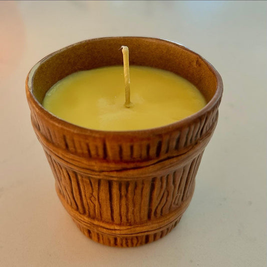 Haunted Barrel Candle - Halloween - Fall & Autumn Scent | Up-cycled candles | Reusable or Barrel Holder | Soy Wax, Soot-Free