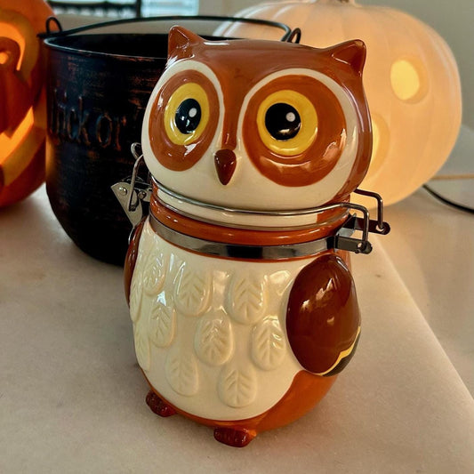 Owl Candle  Halloween - Fall & Autumn Scent (Vanilla + Sandalwood) | Reusable Owl Jar | Soy Wax, Soot-Free